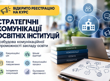 ВІДКРИТО РЕЄСТРАЦІЮ НА КУРС «СТРАТЕГІЧНІ КОМУНІКАЦІЇ ОСВІТНІХ ІНСТИТУЦІЙ»